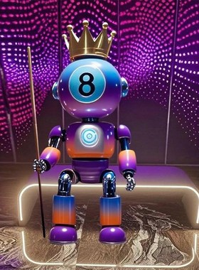 门店商场样品屋展示中心机器人台球公仔雕塑摆件电竞科技馆玻璃纤