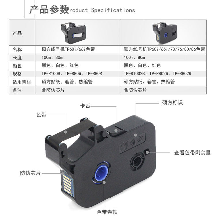 Shuofang ribbon line numbering machine ribbon TP60i/70/76/86 tp20 printing machine black ribbon TP-R100b