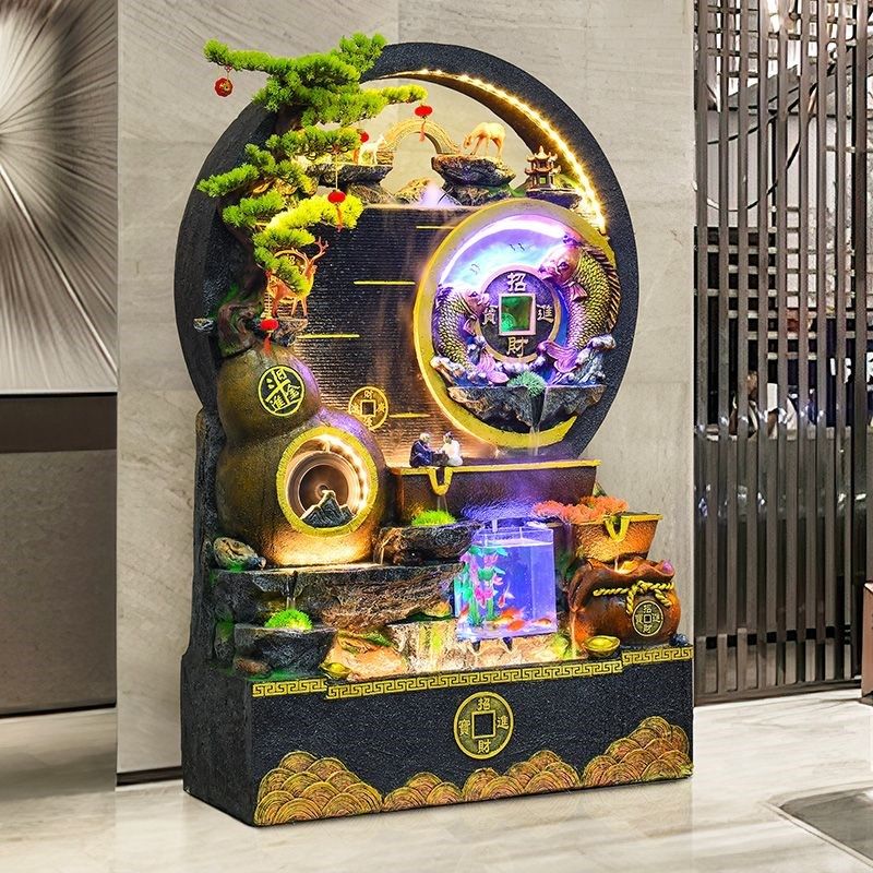 2024假山流水喷泉水幕墙流水屏风客厅阳台庭院公司开业景观摆件,淘宝优惠券,粉丝福利购,淘宝优惠卷