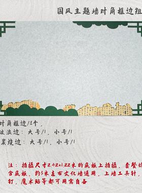 合中小学幼儿园环创国风123新式对中角框框主题墙边组文化墙边框