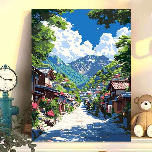 花卉风景diy手工填色丙烯数字油画高颜值治愈0基础填色油画ins风 - 图2