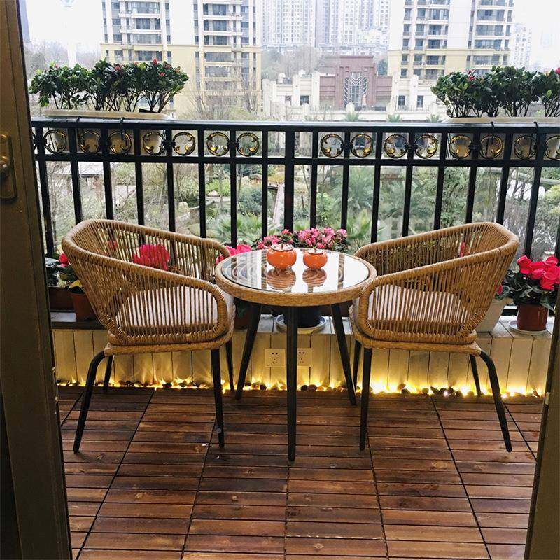 阳台藤椅三件套小室茶几户外椅背组合编织藤椅桌WRA1441子旋转休,淘宝优惠券,粉丝福利购,淘宝优惠卷