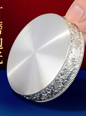 欧斯特银曼扎盘修盘曼茶罗基盘吉祥雕花室内家用曼达盘桌面摆件