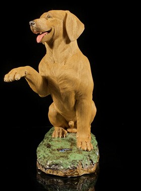 石湾公仔陶瓷十二生肖狗摆件家居装饰客厅玄关中式旺财狗摆设送礼