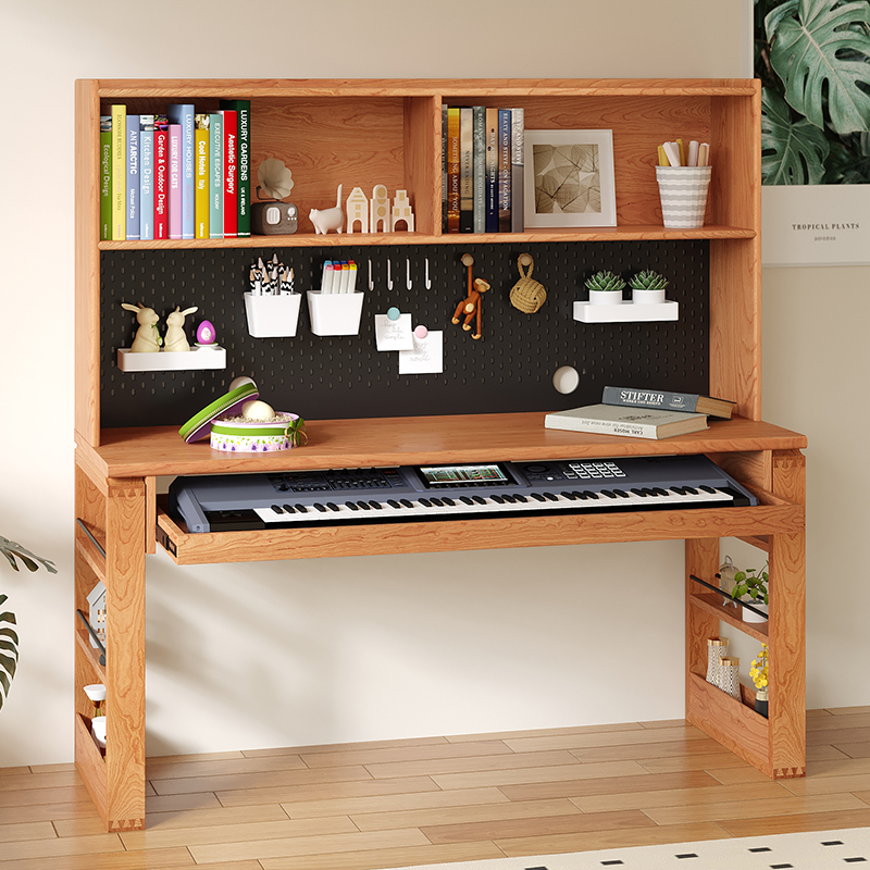 实木钢琴桌工作台录音棚音乐工作桌编曲混音器桌电子琴键盘桌桌子 - 图1