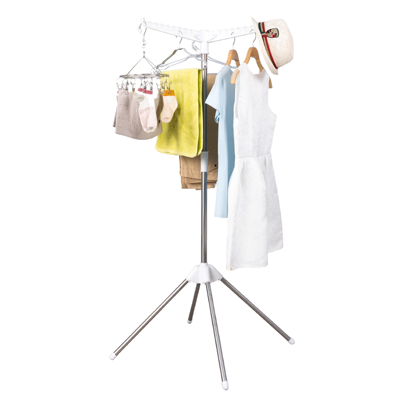 可携式折叠旅行落地晾衣架室内小型挂衣架阳台宿舍多功能卧室晒衣 - 图3