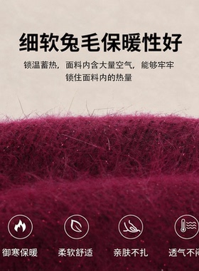中老年女帽子加绒加厚保暖妈妈盆帽老人奶奶老太太礼帽兔毛针织帽