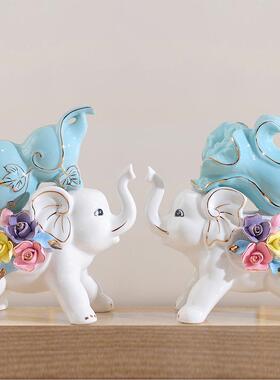 陶瓷哑光摆件天鹅花瓶玄关家居客厅花束装饰品电视柜送礼艺术品