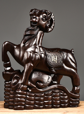 黑檀木雕羊摆件实木质生肖羊家居客厅办公装饰工艺品公司开业礼品