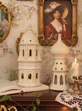 复古森林北欧简约文艺比萨斜塔陶瓷建筑书橱拍摄摆件经典道具装饰