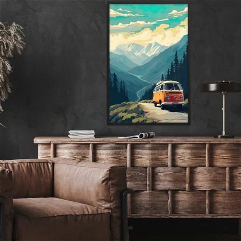装饰画有框画挂画墙壁复古怀旧露营登山徒步背包帐篷重装旅行爬山,淘宝优惠券,粉丝福利购,淘宝优惠卷