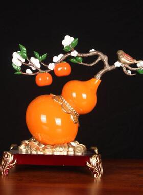 新中式禄聚葫芦摆件树脂工艺品聚财旺宅装品酒A款福禄饰柜财玄福