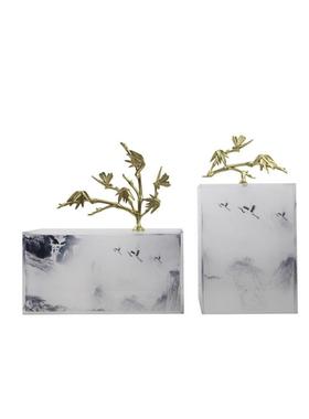 现代新中式创意亚克力ZG-59476摆三件套件板房间软装配书饰客厅房