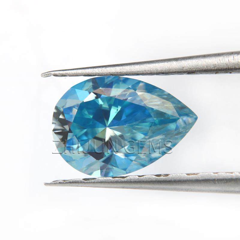 镀海蓝色梨形莫桑石裸石水滴形镀色工艺莫桑石戒面首饰镶嵌石,淘宝优惠券,粉丝福利购,淘宝优惠卷