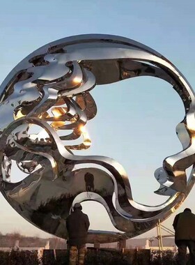 定制不锈钢雕塑制作厂家镂空镜面玻璃钢雕塑广场耐候钢铁艺白钢材