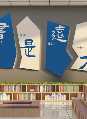 图书角布置阅读区墙面装饰自习览教室绘本馆文化幼儿童区园环创贴