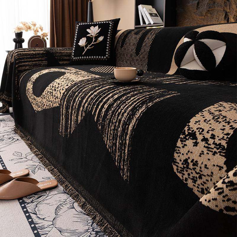 轻奢感沙发盖布四季通用简约黑色沙发巾一整张全盖套罩毯,淘宝优惠券,粉丝福利购,淘宝优惠卷