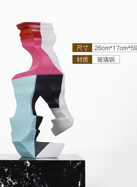 酒店大厅售楼处别墅客厅雕塑艺术品摆件端景台树脂创意抽象装饰品
