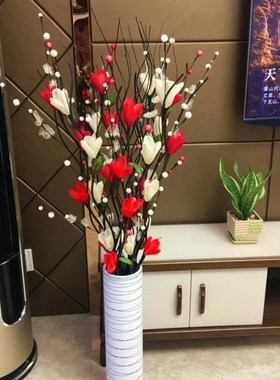 电视柜两边大摆件仿真干花花束假花客厅落地室内玄关大装饰花摆设
