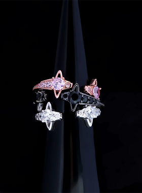 【官网正品】西太后新款双钻开口土星戒指薇薇安简约闪亮星星指环