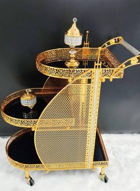 源头工品厂高端奢古中东餐车手推车甜品车餐厅车茶复水轻车送餐车