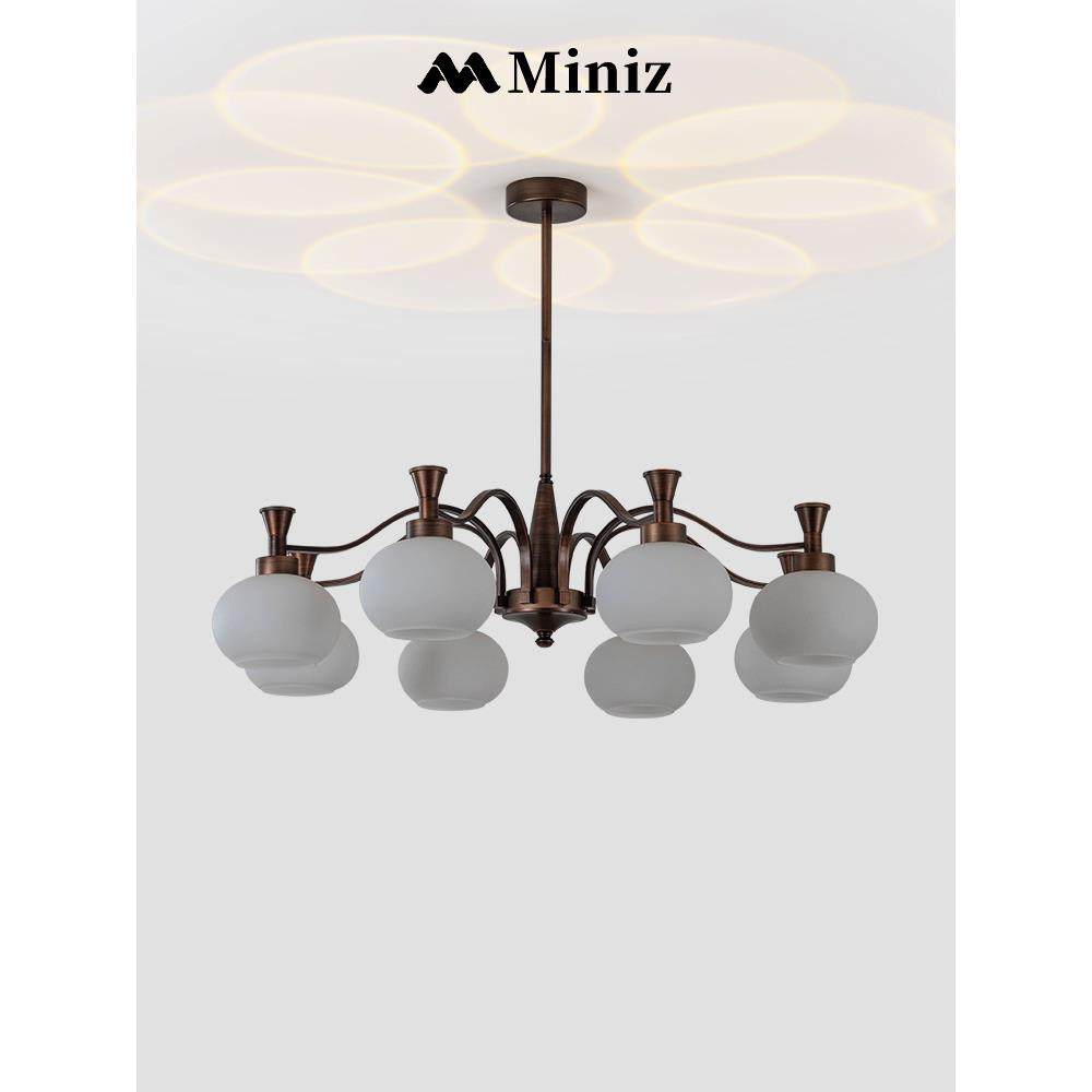 中古洋风柿厅子南766玻璃客吊灯主法式复古美式轻奢护眼餐厅大厅,淘宝优惠券,粉丝福利购,淘宝优惠卷