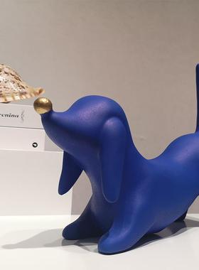 轻奢创杜宾犬树脂摆客件MSV家居厅电柜装饰品视简约现代酒柜工意