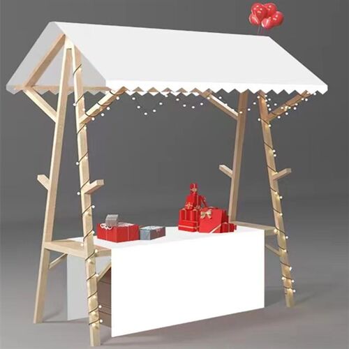 木制折叠集市摊位活动棚架售货车商场市集夜市花车小吃布艺展示架 - 图2