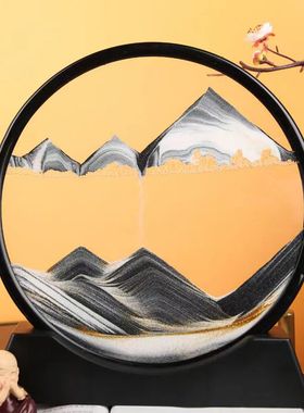 创意流沙画摆件沙漏桌面装饰品客厅电视柜酒柜玄关解压中式摆件