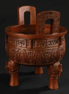 大仕缘 紫铜仿古克鼎工艺品家居摆件商务开业礼品铜办公室鼎盛