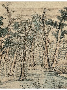 元赵孟頫 鹊华秋色图 古代山水画横幅挂画高清复制装饰画临摹手稿