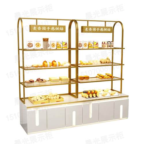 面包展示柜蛋糕模型柜烘焙边柜中岛柜收银台吧台冷藏柜台糕点柜 - 图3