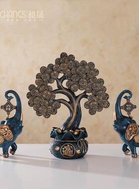 招树发财树摆件中厅柜式酒客开业家居装饰品玄关财元CS-438宝大象
