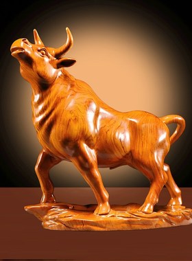 木雕牛摆件化解十二生肖牛实木牛财运如虹奇门布局癸在坤宫入墓