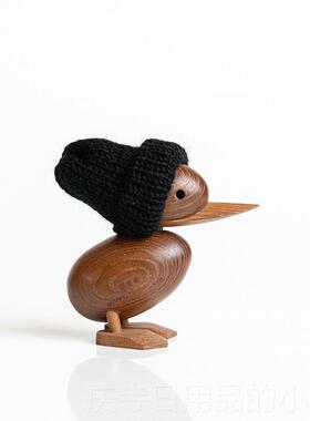 高档木头鸭子家居装饰品温馨创墙礼上面窗口意摆件可爱桌丹麦木偶