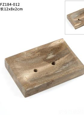 高档办公室桌装饰U盘钥匙收纳ins摆件木化物石小饰品上耳环收纳盒