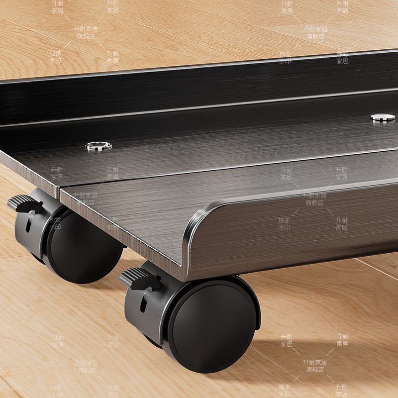 Computer desktop host bracket stainless steel mobile chassis bracket base tray with pulley telescopic universal tray