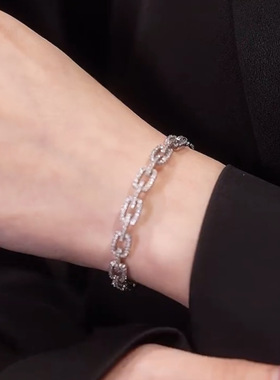 轻奢满钻链条手镯高级感超闪通勤