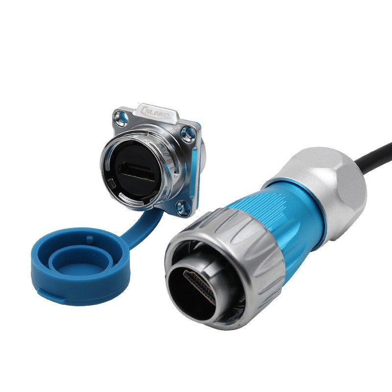 凌科航空插头DH-24防水HDMI数据连接器工业金属HDMI公母插座带线,淘宝优惠券,粉丝福利购,淘宝优惠卷