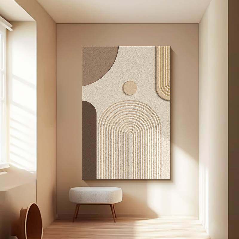 侘寂奶油风客厅装饰画几何抽象砂岩玄关壁画沙发背景墙肌理感挂画,淘宝优惠券,粉丝福利购,淘宝优惠卷