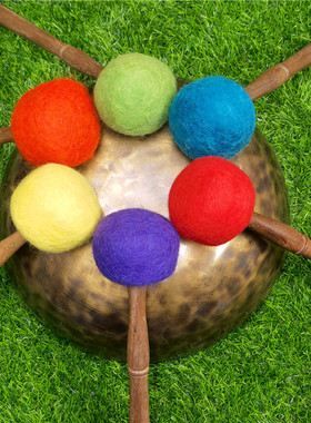 尼泊尔手工满月钵佛音碗敲棒羊毛毡音钵锤西藏颂钵槌专业音疗钵棒