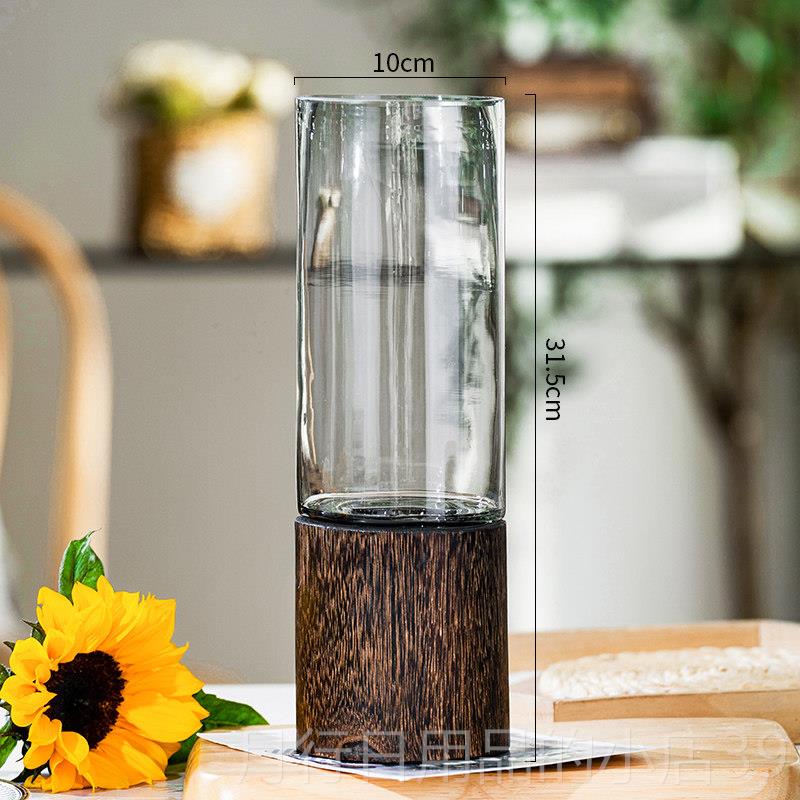 Genuine light luxury high-end vase ornaments, simple and creative glass water flowers, roses, lilies, living room table flower arrangements