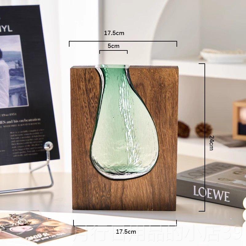 Genuine light luxury high-end vase ornaments, simple and creative glass water flowers, roses, lilies, living room table flower arrangements