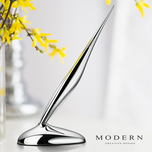 Modern创意艺术抽象永恒笔不用墨水铅笔金属笔签字笔桌面摆件高档 - 图3