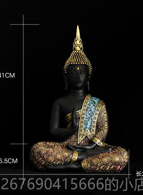 高档件泰国像佛禅意小摆车载家居装饰工艺品玄关酒柜厅摆设东南餐