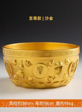 高档纯黄铜聚宝盆摆件存钱罐招高端大气聚铜财盆工艺礼品摆饰乔迁