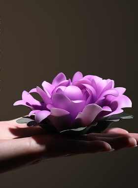 龙器创意陶瓷纯手工牡丹花摆件茶室客厅办公室线香插桌面小装饰品