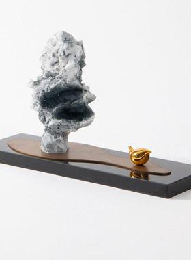 新中式创意假山件石摆饰客厅书柜楼MC-TY-38部样板房软装摆设玄关