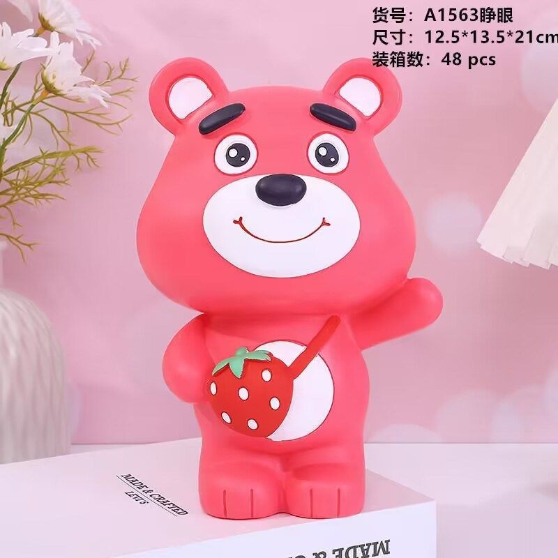 新款草莓兔草莓存钱罐儿童涂鸦彩绘手绘色卡通石膏像娃娃乳胶模具,淘宝优惠券,粉丝福利购,淘宝优惠卷