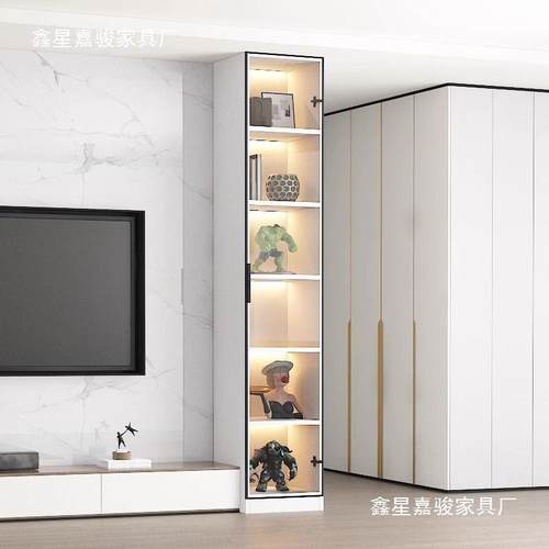 书展LLD示柜柜落地家约用靠墙客厅防尘玻璃门置物书架柜储物柜简 - 图1